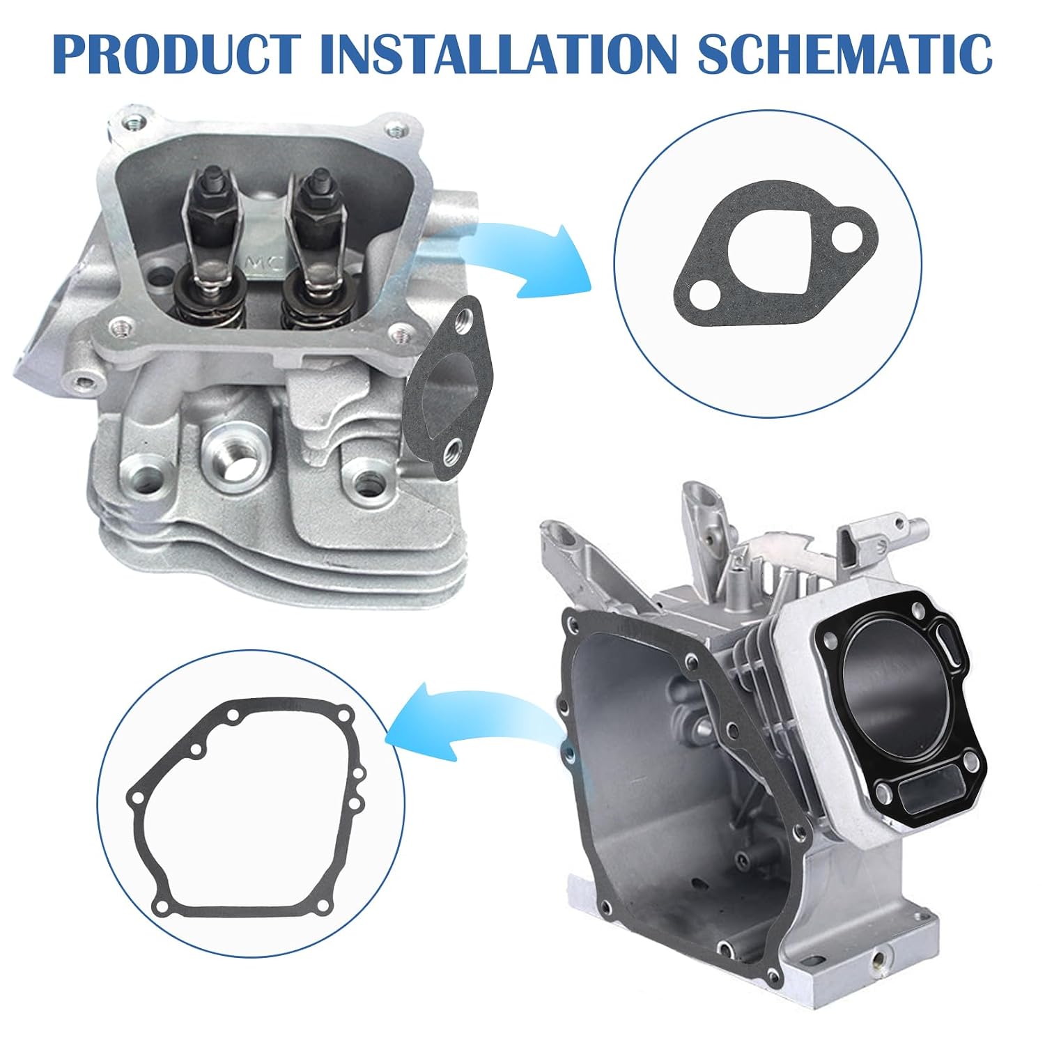 Predator 212 Side Cover Gasket, 212cc Crankshaft Case Oil Seal Crush Washers Kit for GX160 GX200 196cc 200cc 224cc CT200U BT200X MB200 Go Karts Mini Bikes Engine (11381-ZH8-801)
