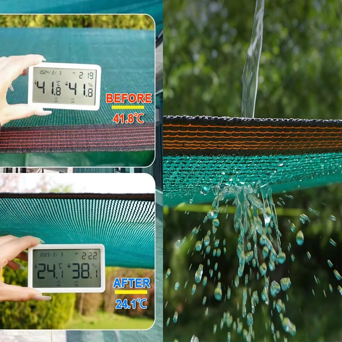 Zewnętrzny żagiel przeciwsłoneczny, 2 x 4, 3 x 5, 4 x 6, 5 x 10 m, 90% ochrona przed promieniowaniem UV, zadaszenie z przelotkami, idealny na balkon, do ogrodu, przy basenie i na patio, 7 x 9,5 m
