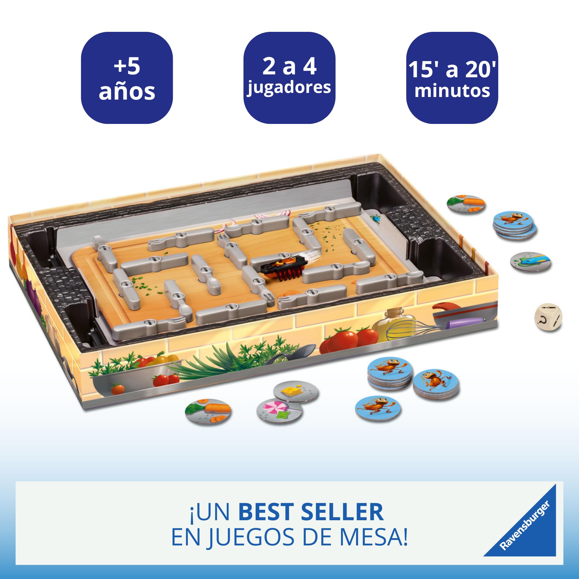 Ravensburger - La Cucaracha Juego de Mesa 5 Años | Juego Mesa 5 Años | Juegos De Mesa Niños de Cucarachas | Juegos Mesa en Español | Regalos para Niños