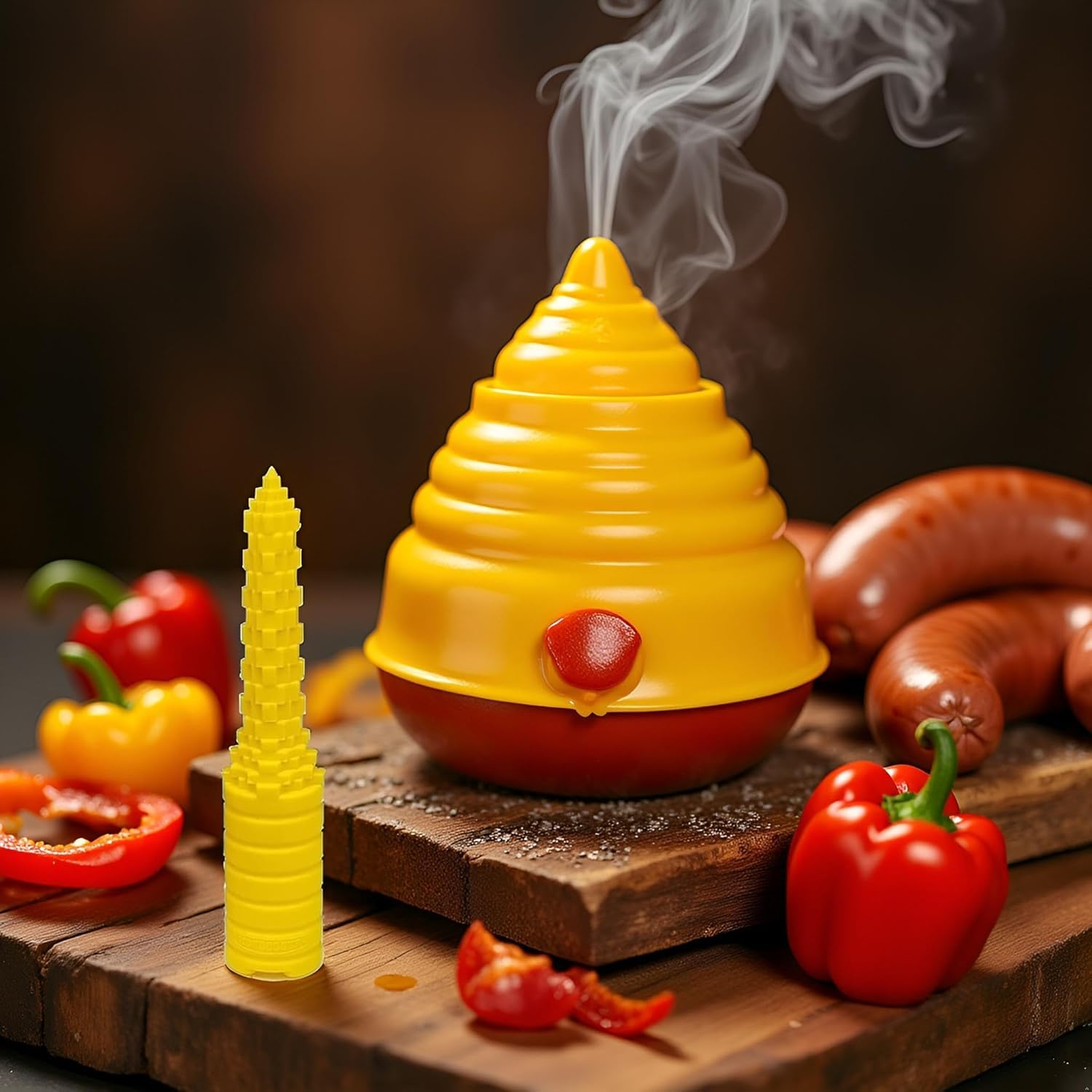 Yellow Hot Bun Drill Dog Drilling Barbecue Hotdogger Dishwasher Safe Non-Slip Baking and Pastry Utensils