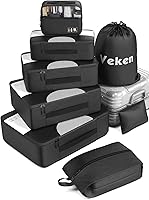Veken 8 Set Packing Cubes for Suitcases, Travel Bag Organizers for Carry on, Luggage Organizer Bags Set for Travel...