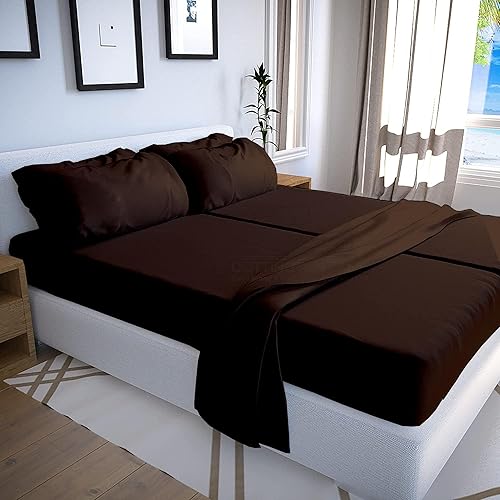 Miniatura 107 de Sábanas extra largas de tamaño individual XL para dormitorio, sábanas de microfibra súper suave, ropa de cama de lujo de hotel, sábanas de Azul