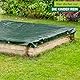Windhager Sandkasten-Abdeckung, Abdeckplane für Sandkiste, Sandkisten-Plane mit Metallösen und Gummikordel, 180 g/m², 1,7 x 1,7 m, 07045