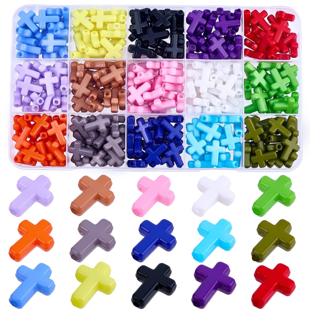 Perles en forme de croix en plastique pour fabriquer des bijoux personnalisés sans effort