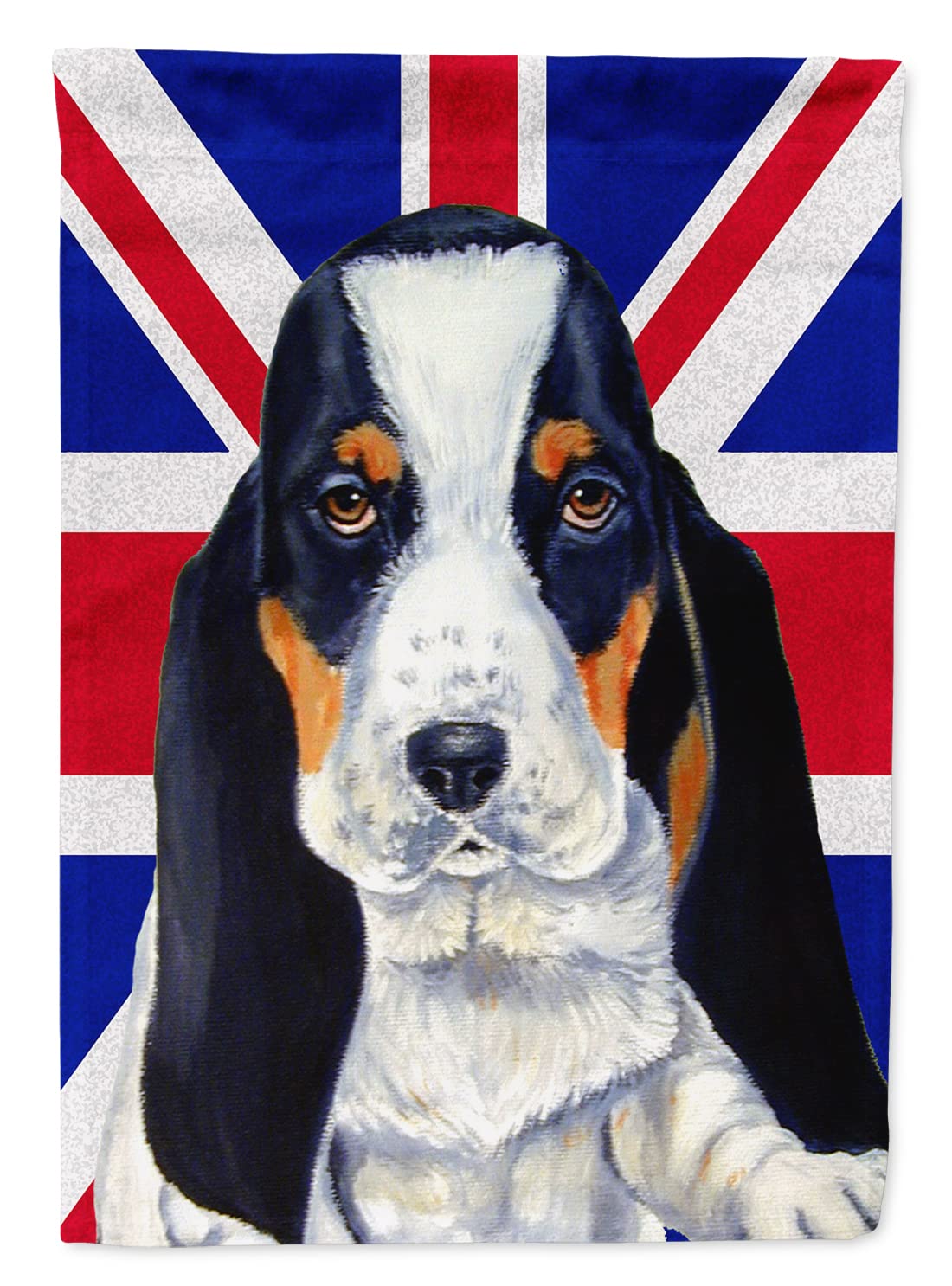 Drapeau de jardin Basset Hound avec Union Jack britannique multicolor Caroline's Treasures