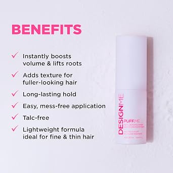 PUFF.ME Volumizing Powder by DESIGNME | Hair Powder Volumizer for Hair | Root Lifting Hair Texture Powder for Straight, Curly, or Wavy Hair | Talc Free Hair Powder for Women, (0.32 Oz)