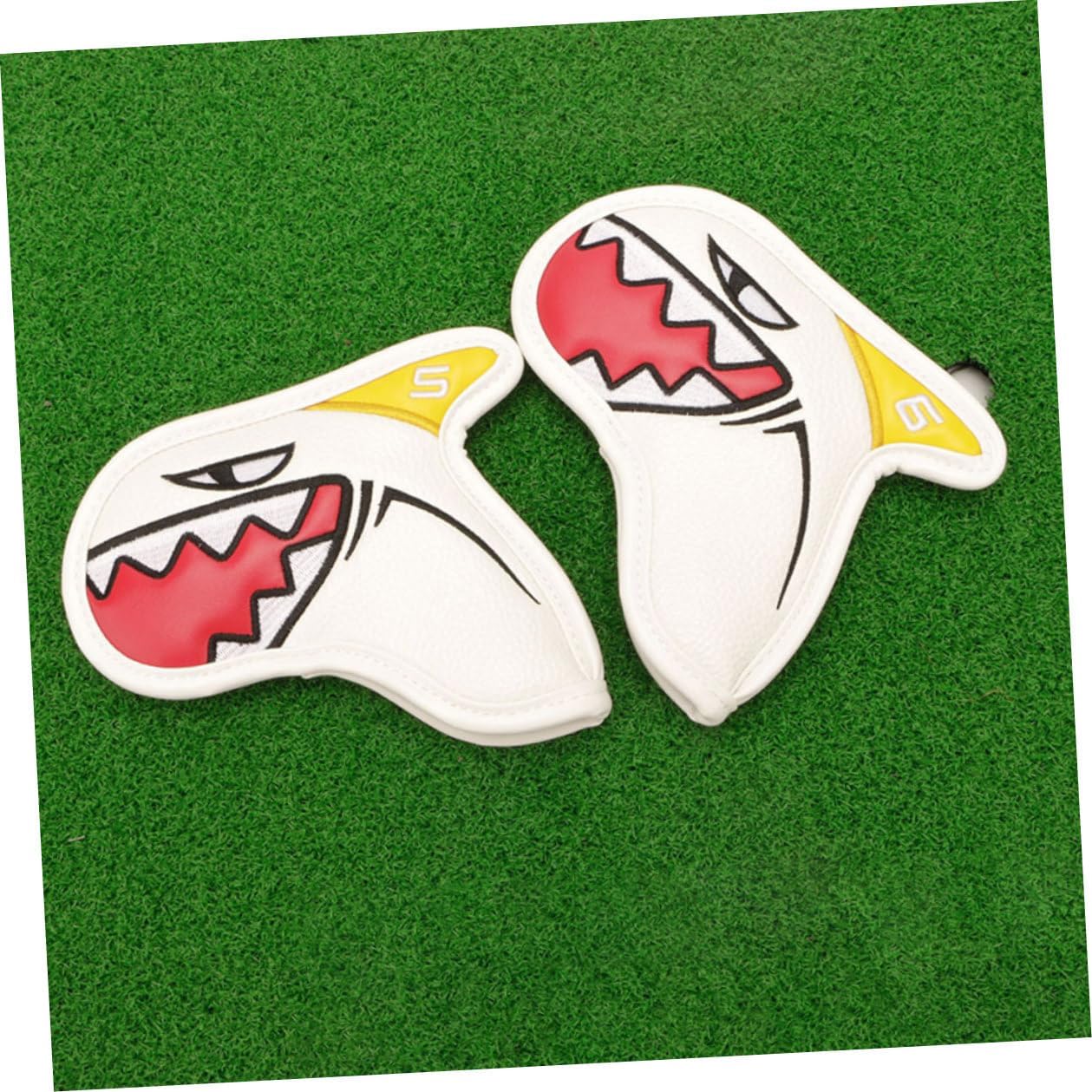 9Pcs Golf Iron Head Covers White Putter Covers Golf Accessories for Iron Sets Sports Outdoor Use