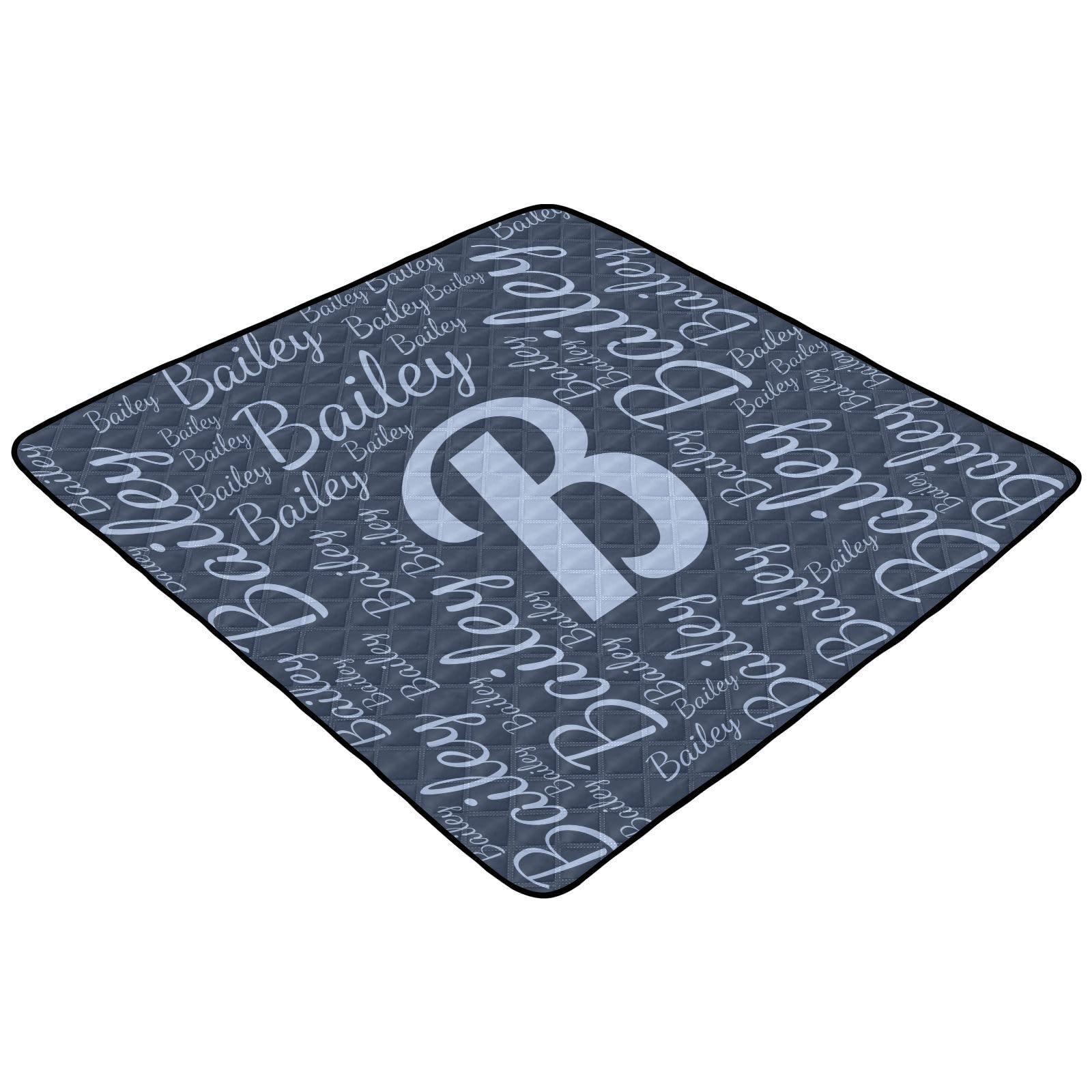 Navy Blue Custom Foldable Baby Play Mats for Floor Soft Crawling Non-Slip Cushioned Customized Activity Gym 50x50 Playpen Mat for Kids Infants Toddlers