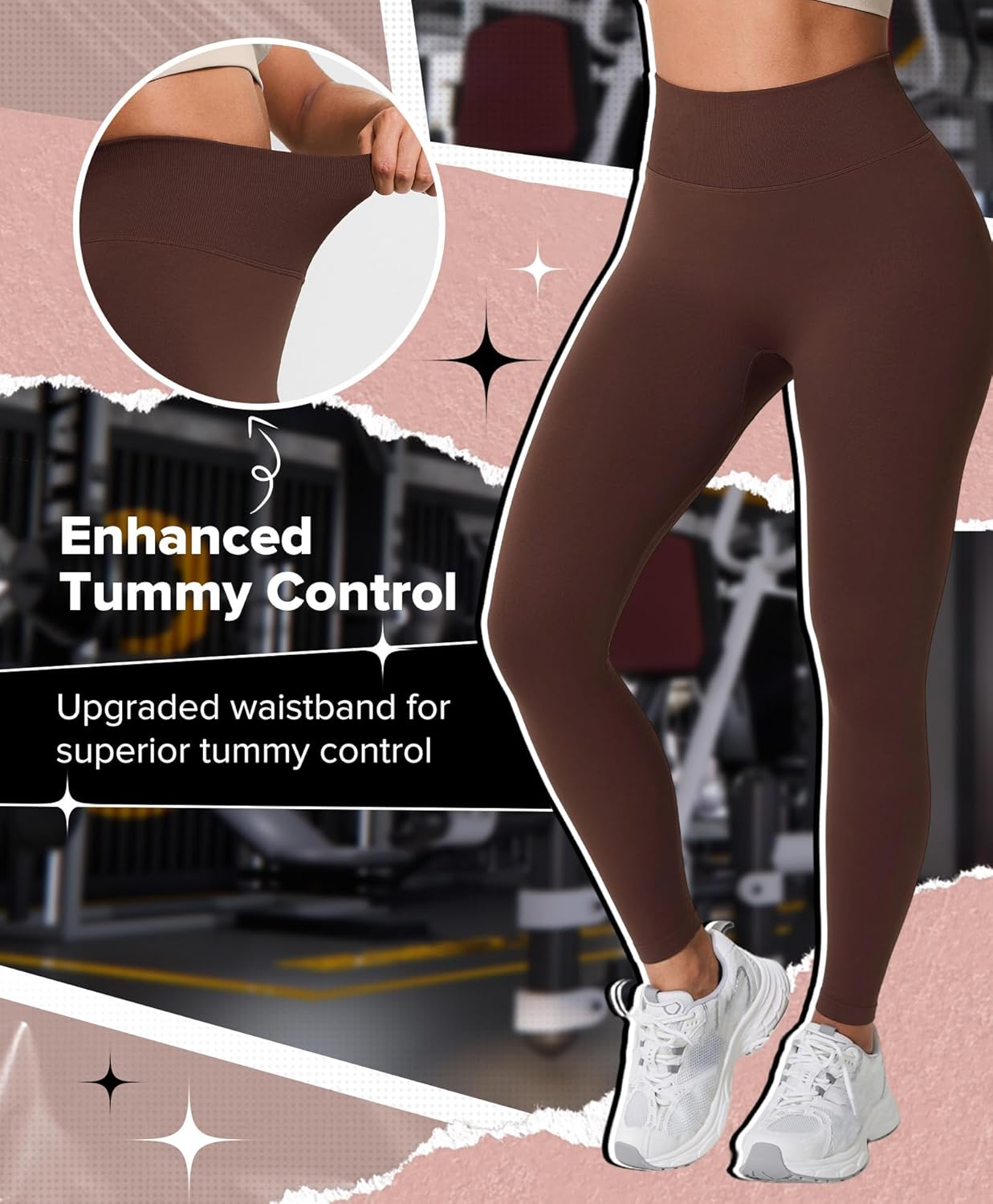 BRXL Butt Lifting Workout Leggings for Women High Waist Tummy Control Seamless Compression Gym Yoga Scrunch Booty Leggings Dark Coffee S - Image 5