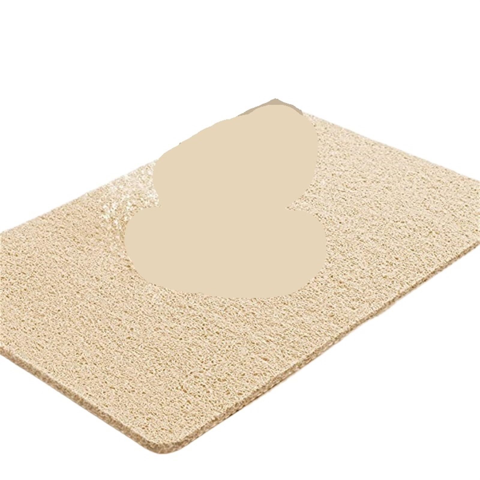 Shower Mat Shower Mat Bathtub Non-Slip Bath with Drain Quick Drying PVC Loofah Bathmat for Tub Bathroom(Khaki)