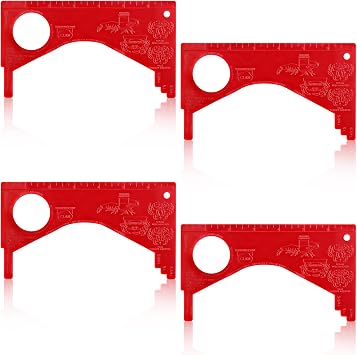 Kathfly 4 Pcs Dungeness Crab Gauge Measure Clam Measuring Tool for Multi Shrimps Lobster Shellfish, Red