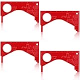 Kathfly 4 Pcs Dungeness Crab Gauge Measure Clam Measuring Tool for Multi Shrimps Lobster Shellfish, Red