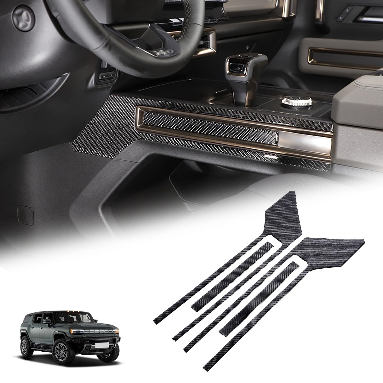 Gear Shift Console Trim Frame Compatible with Hummer EV 2024+, Center Console Side Panel Trim Frame Cover, for Hummer EV Center Console Side Dust Resistant Protector Cover