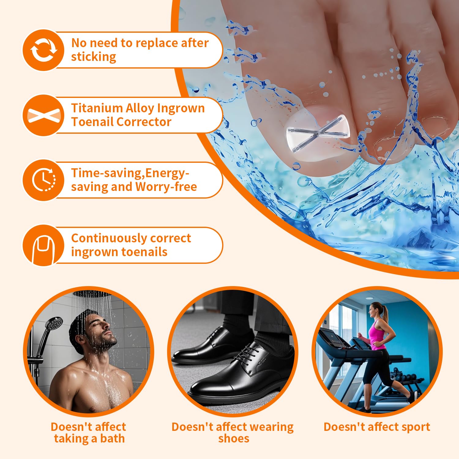 10 Patchs X-Shaped Upgrade Titanium Alloy Ingrown Toenail Corrector,At Home Ingrown Toenail Treatment for Man and Women,Ingrown Toenail Removal Kit,Curved Toenail Corrector (Large Size)