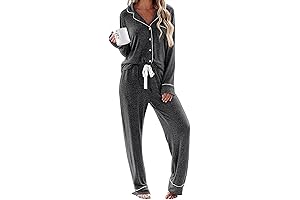 Aamikast Women's Pajama Sets Long Sleeve Button Down Soft PJs Set