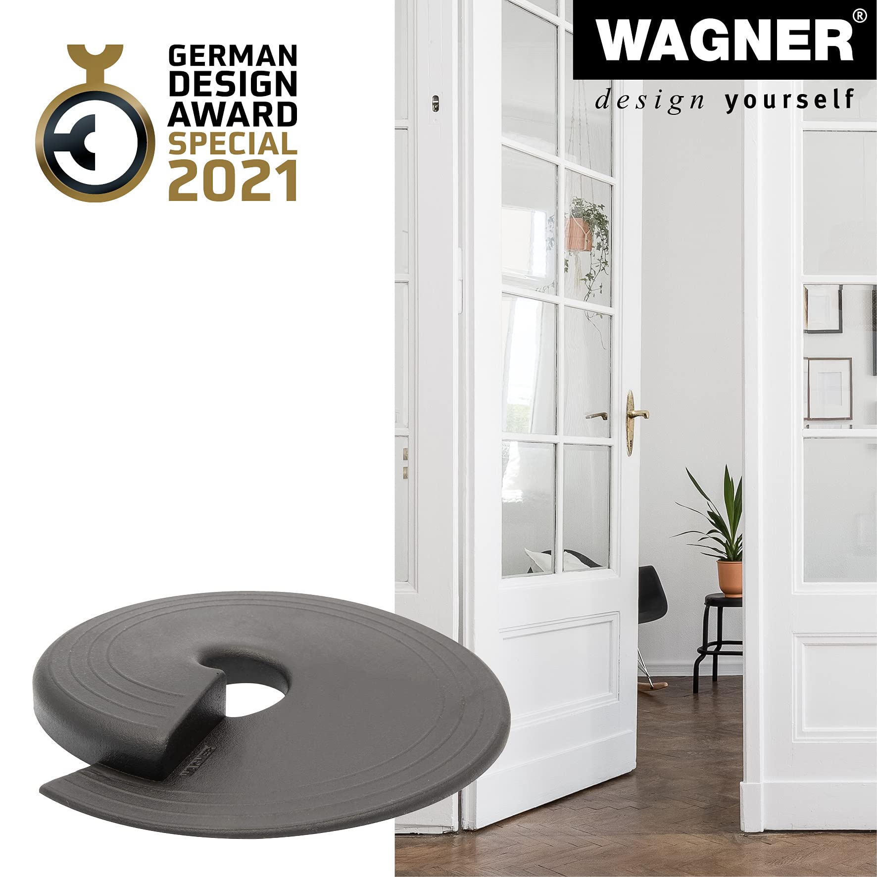 Wagner Door Wedge/Doorstop, diameter 110 x 13 mm, Black Design Wedge Made of an Innovative elastomer - Image 3