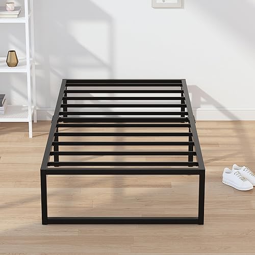 Miniatura 21 de EMODA Base de cama tamaño King de 12 pulgadas, no necesita somier, plataforma de metal resistente con listones de acero, sin ruido, fácil montaje,