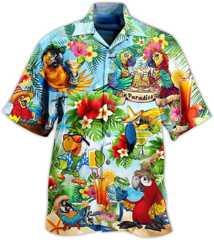 Wine Hawaiian Shirt for Men - Women Cocktail Aloha Short Sleeve Button Up Shirt Mens Hawaiian Shirts Series 68