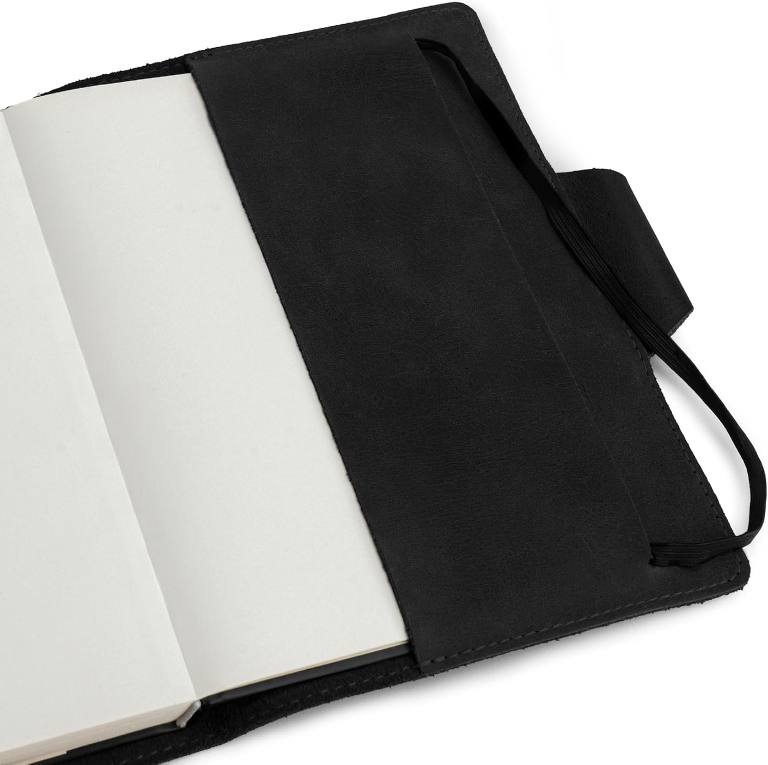 Leather Worx, Rustic Cover for Leuchtturm A5 Notebook with Card Slots (Notebook Not Included) for Storing Journal, Minimalist Style, Full Grain Leather, Handmade (Charcoal Black)
