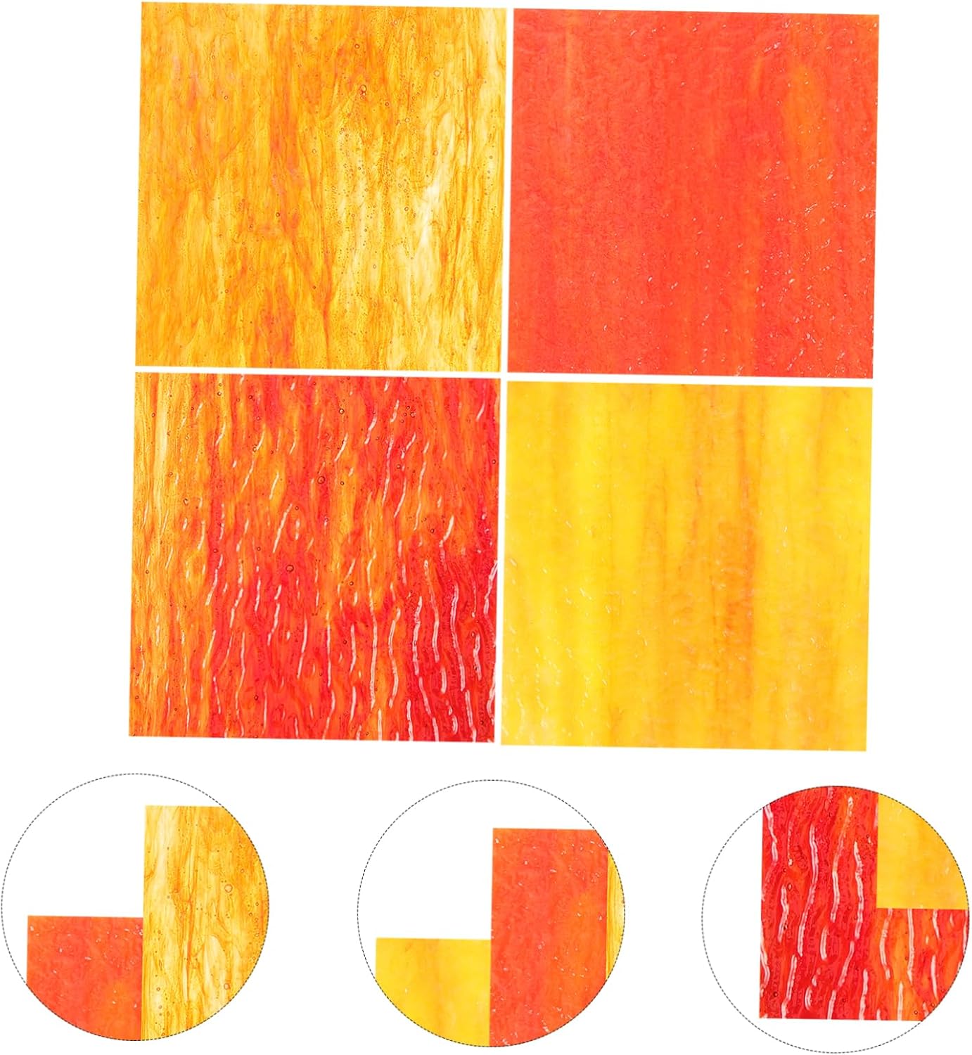 Healifty 4Pcs Colored Glass Tiles for Crafts DIY Mosaic Art with Polished Edges Glass Material for Garden Home Decoration and Handmade Projects