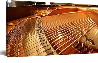 A close up the inside a piano Canvas Wall Art Large Framed Prints Pictures Wall Decor Posters Painting Artwork for Living Room Bedroom Kitchen Bathroom 24x47