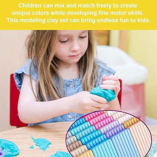 Miniatura 4 de Juego de arcilla polimérica de secado al aire, 64 colores con 11 herramientas de escultura, 100 bolsas de almacenamiento, molde de silicona,