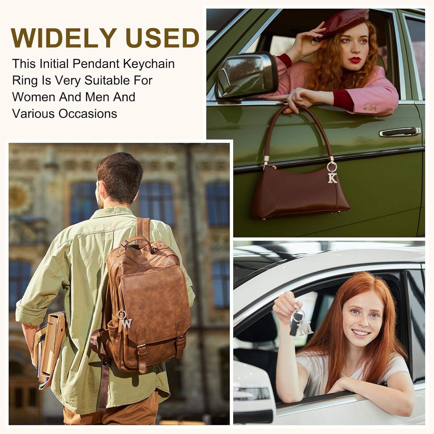 PATIKIL Initial Letter Keychain, DIY Pendant Keyring Bag Backpack Decor A-Z Alphabet Key Ring for Purse Handbag - Image 6