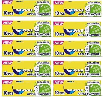 10 x packs Ex Apple Flavour Sugar Free Chewing Gum 14g x 10 Multipack
