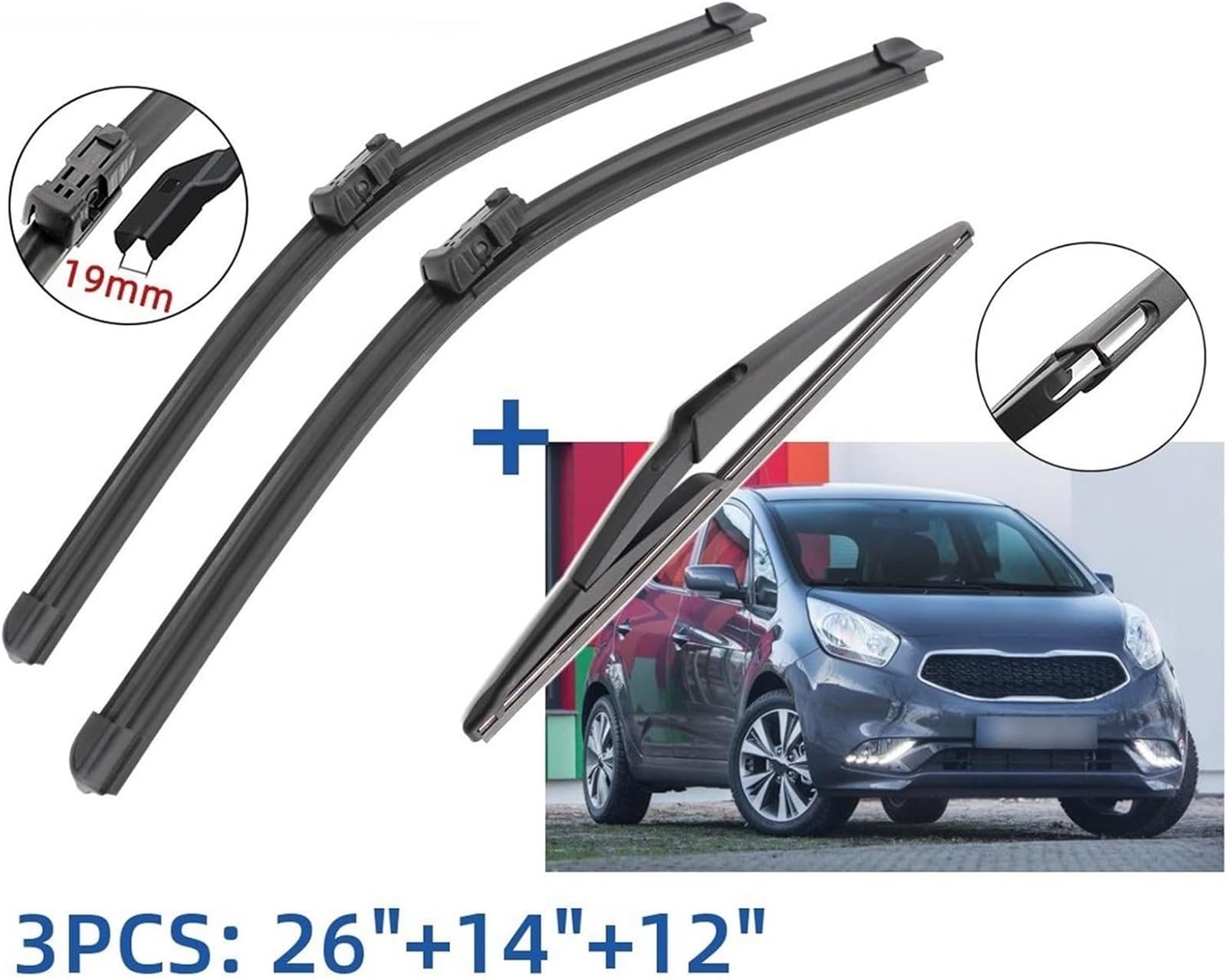 limpiaparabrisas Escobillas limpiaparabrisas delanteras y traseras para Kia Venga, accesorios para parabrisas ventanas