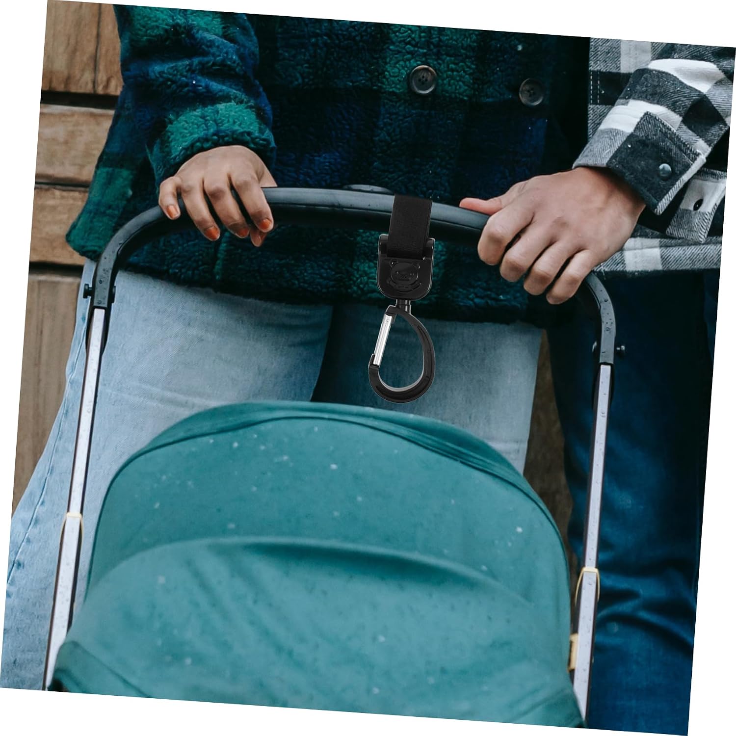 2pcs Rotating Stroller Bag Hooks Easy to Attach for Shopping Diaper Bags