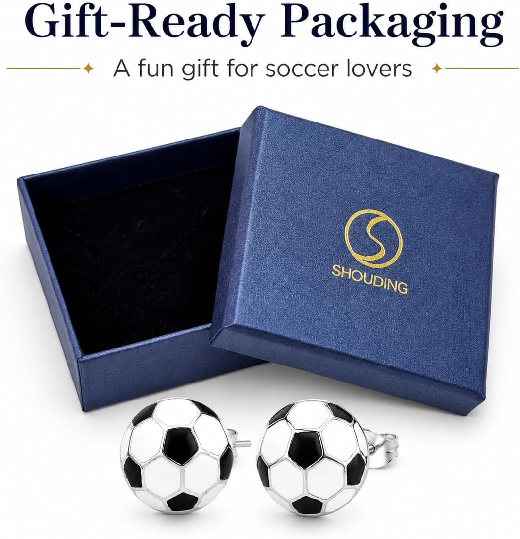 Sterling Silver Sports Earrings Baseball Football Soccer Volleyball Basketball Stud Earrings Half Ball Earrings Athletes Earrings Fan Gift Prize Sports Jewelry Gift for Women Men Player Lover