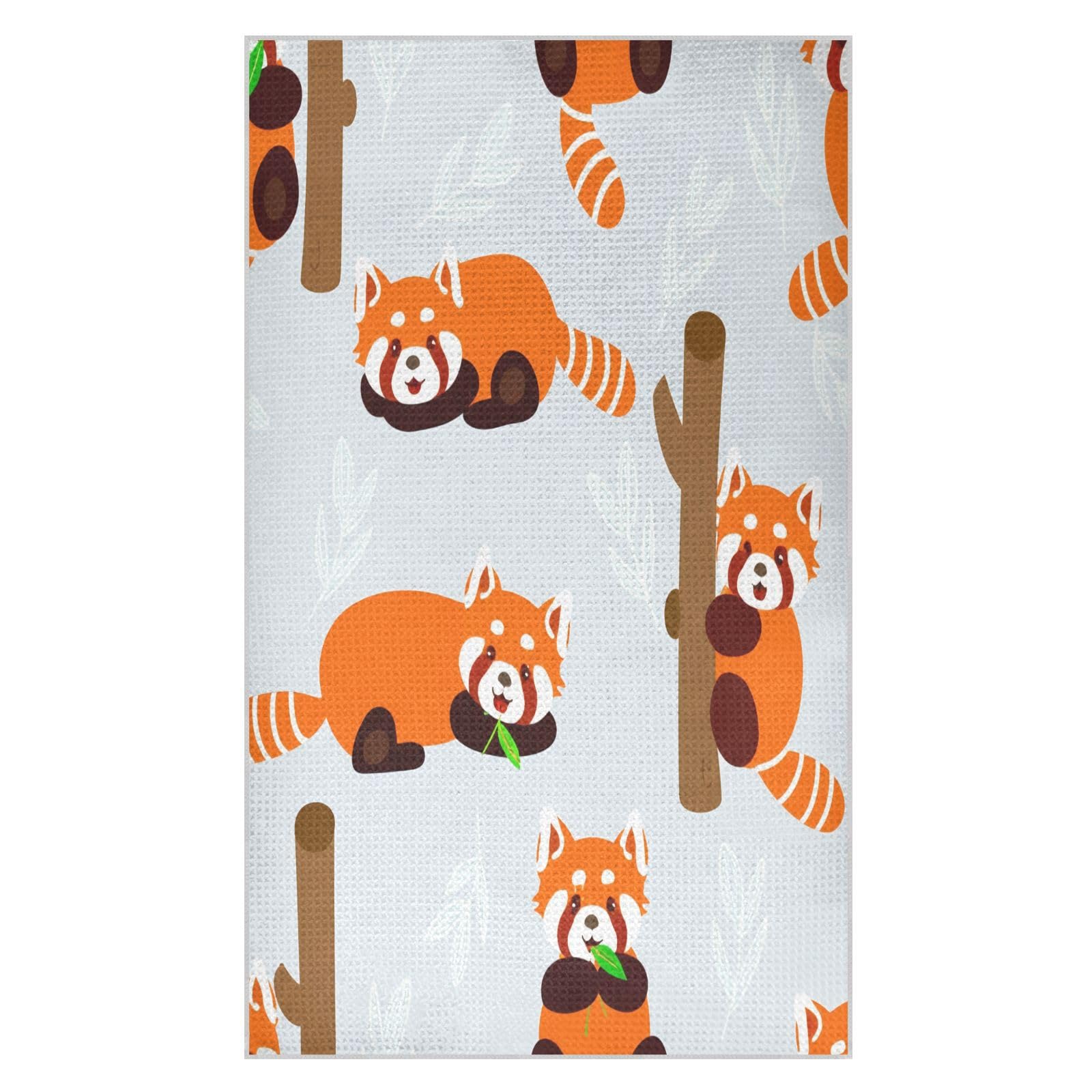 BURSTDDY Cartoon Panda (2) Kitchen Towels,Absorbent Dish Towels 2 Pack