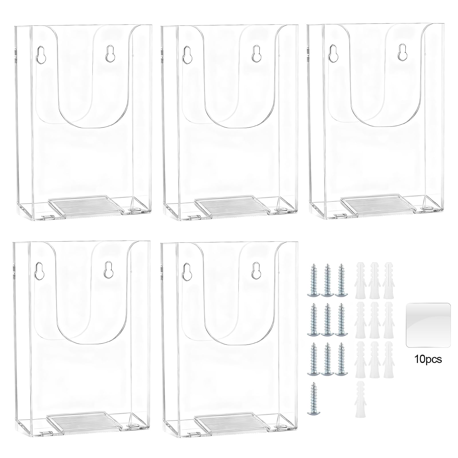 GAESHOW 5 soportes de pared para folletos, de acrílico, tamaño A6, expositor de folletos de mesa transparente, para folletos, menús y folletos