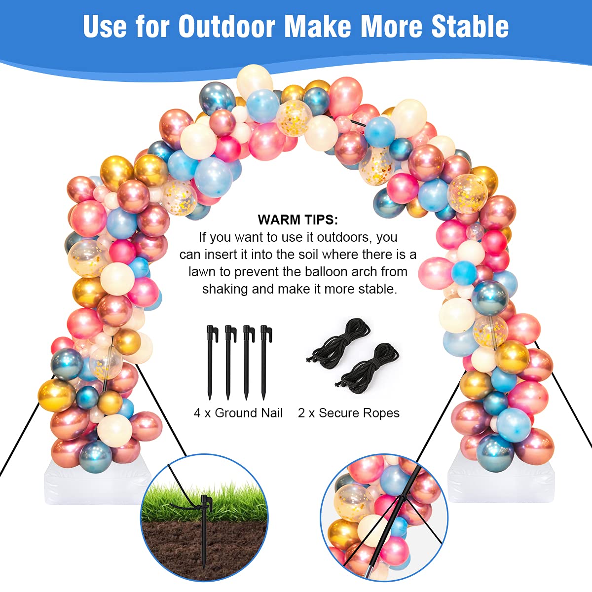 Balloon Arch Kit and Balloon Pump, 9Ft Tall & 10Ft Wide Adjustable