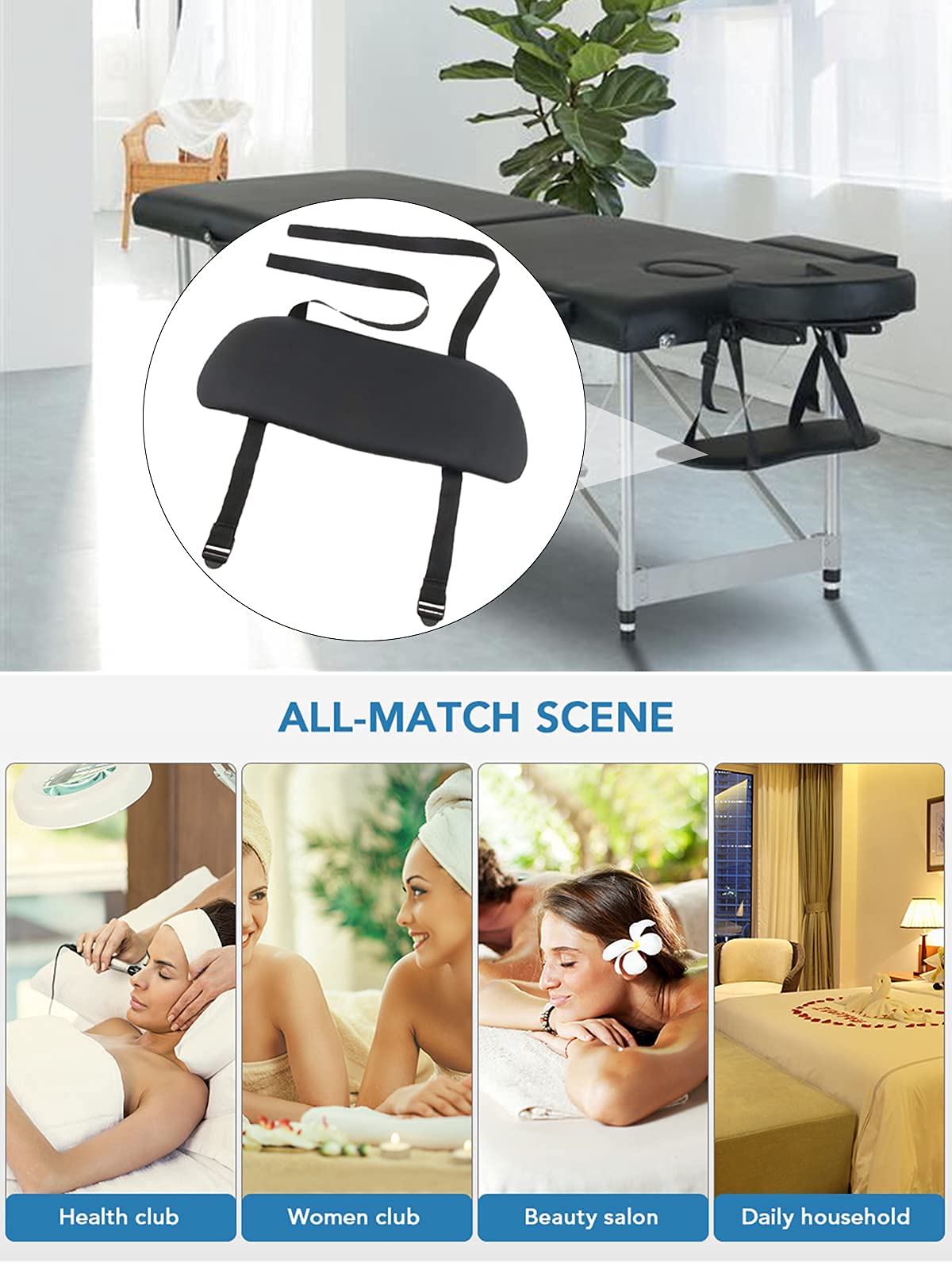 Reposabrazos colgante de esponja suave para mesa de masaje, soporte para brazos colgantes, soporte para reposabrazos, soporte para mesa de masaje, spa, salón de belleza, cama (negro) 7