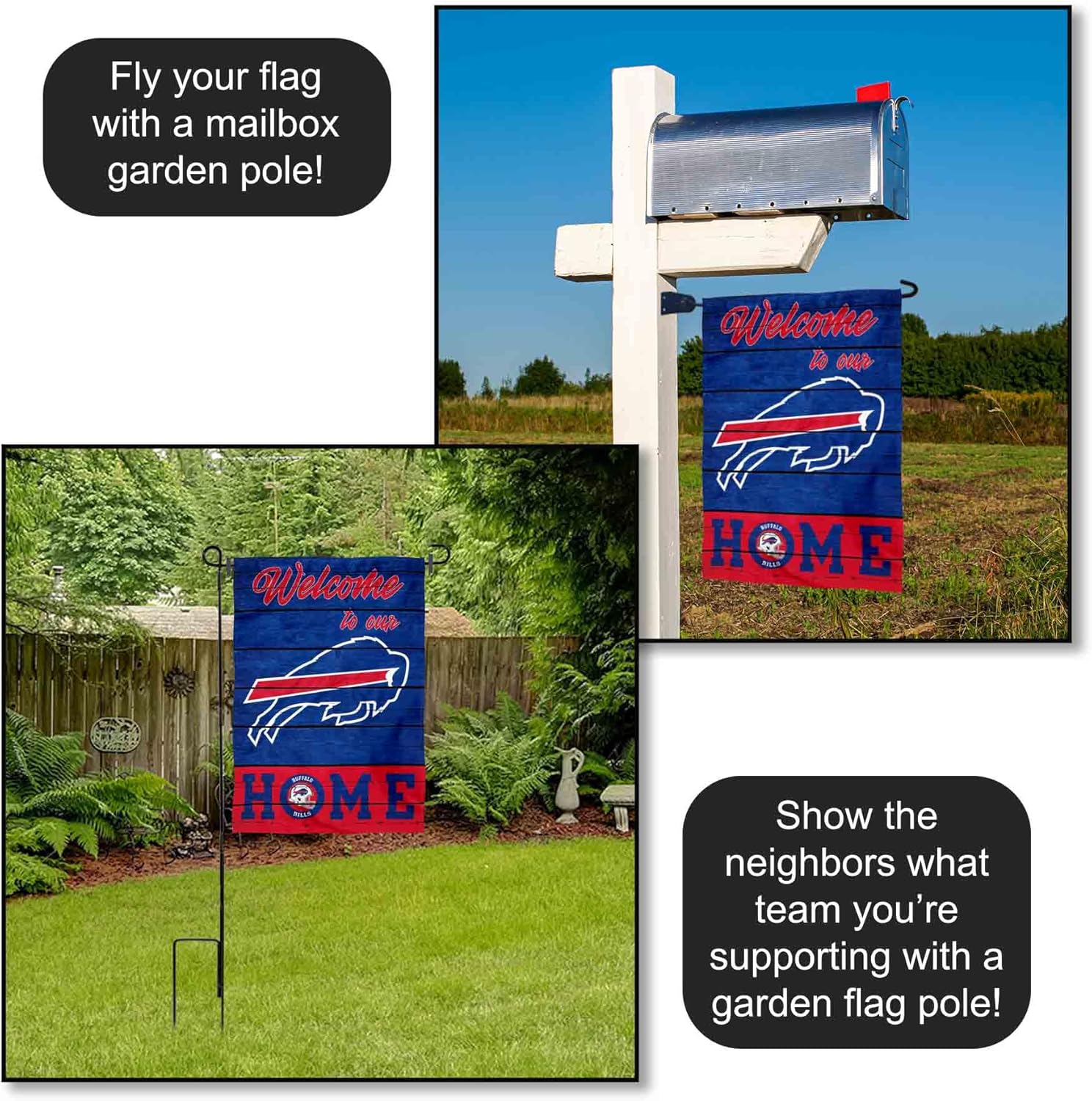 Buffalo Bills Welcome Home Decorative Garden Flag Double Sided Banner - Image 4