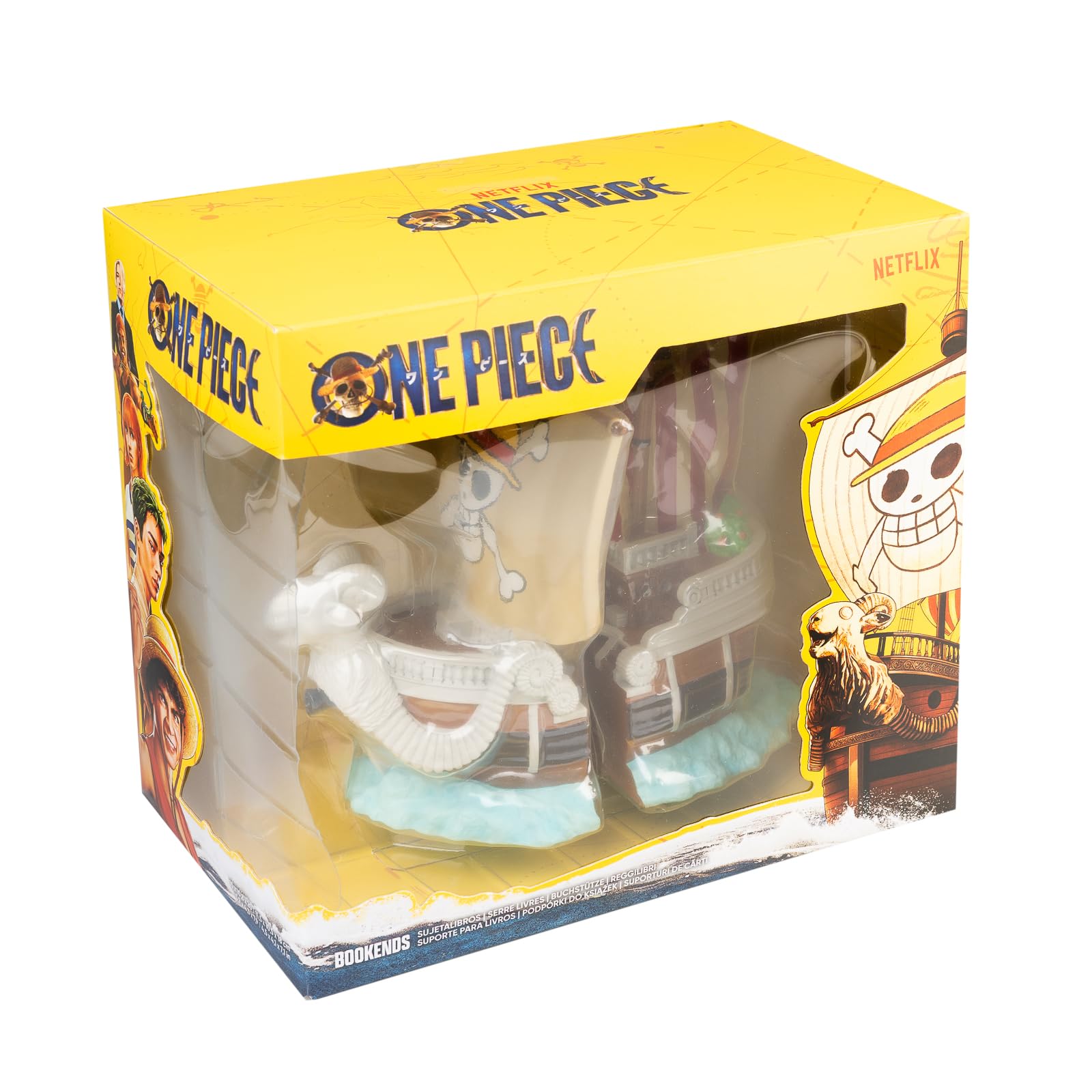 Sujetalibros One Piece Manga - One Piece Figura Barco como Soporte Libros Manga, Anime o Comics | Decoracion hogar | Merchandising Oficial | Regalos para Fans (2 Organizador de Libros)