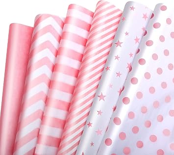 Pink Tissue Paper 120 Sheets, Light Pink Tissue Paper Bulk for Gift Bags Crafts Flowers Gifts Packaging, Gift Wrapping Tissue for Birthday Baby Shower Christmas Wedding Mothers Day, 14x20 inch