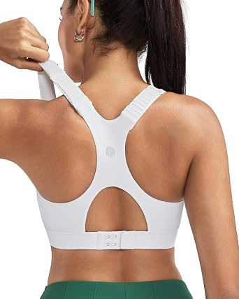 RUNNING GIRL Sports Bras for Women High Support, Adjustable Straps High Impact Racerback Bra with Hook Closure Molded Cup
