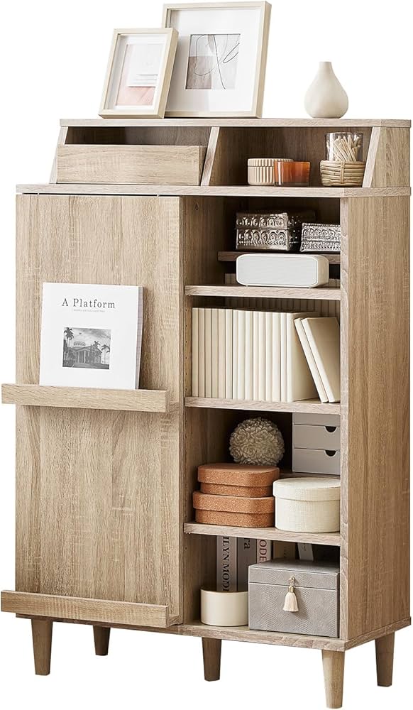 Amazon｜LOWYA ロウヤ 本棚 収納棚 コミック収納 扉付き ディスプレイ