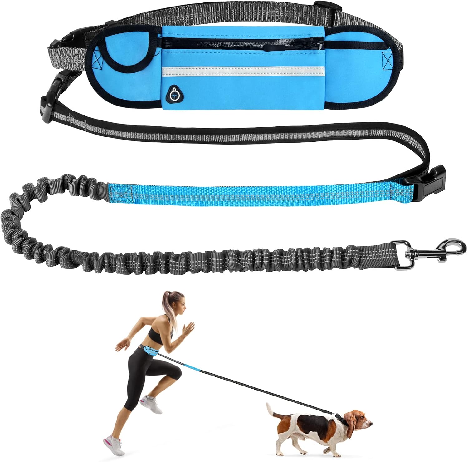 XLSFPY Hands Free Dog Leash with Dual Padded Handles and