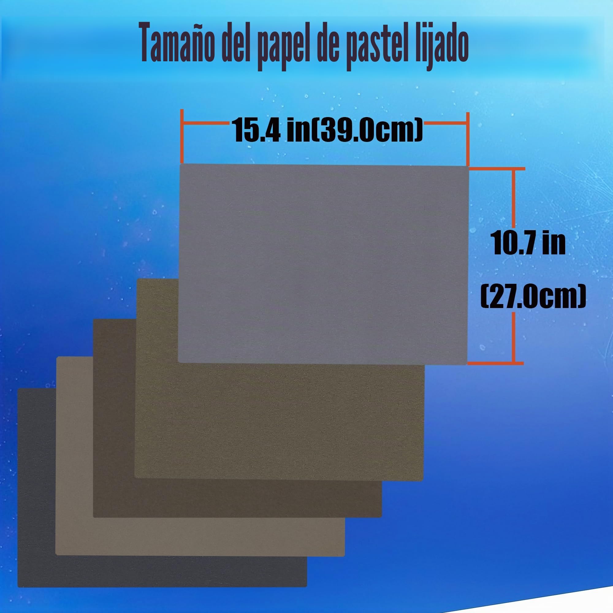 Himmlfel Papel de lija afilado, 10 hojas de papel de lija de 5 colores pastel para pastel, tizas, lápices, pintura al carbón, papel pastel al óleo para artistas y principiante (sin fronteras)