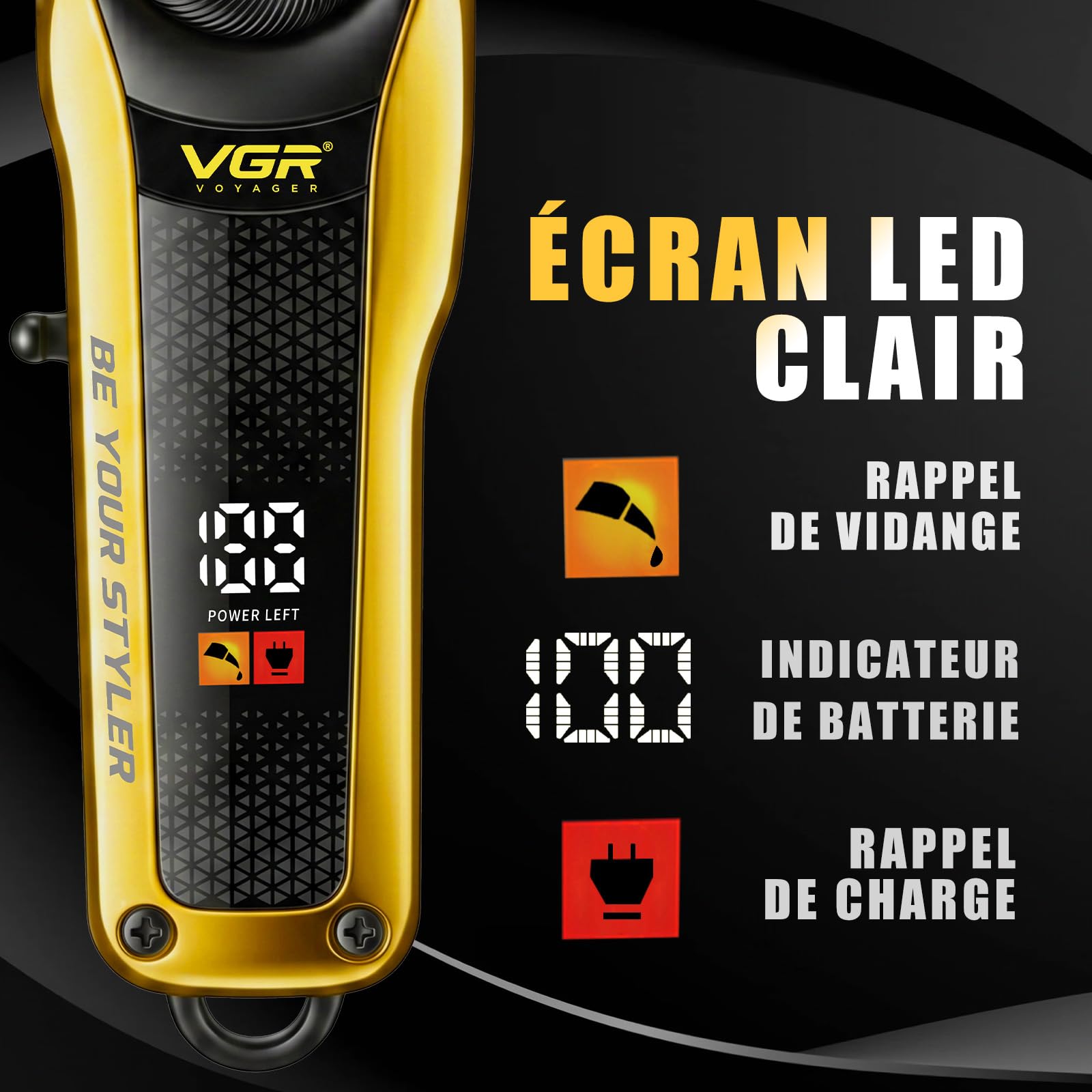 VGR 170 Tondeuse Cheveux Hommes Professionnel Avec Levier De Réglage