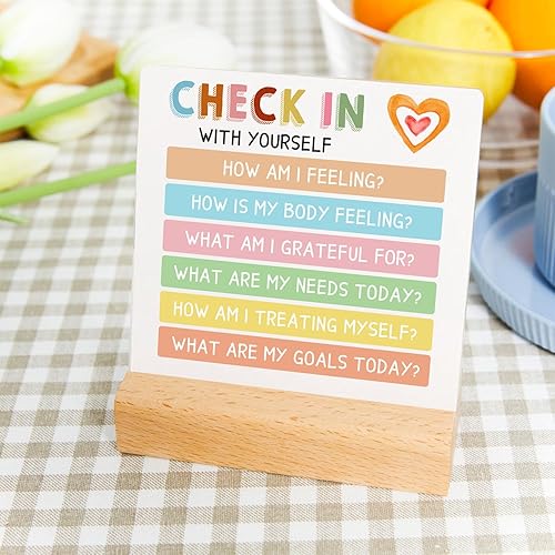 Miniatura 3 de Regalos de salud mental, decoración de escritorio inspiradora para oficina de terapeuta, decoración de escritorio de madera, decoraciones