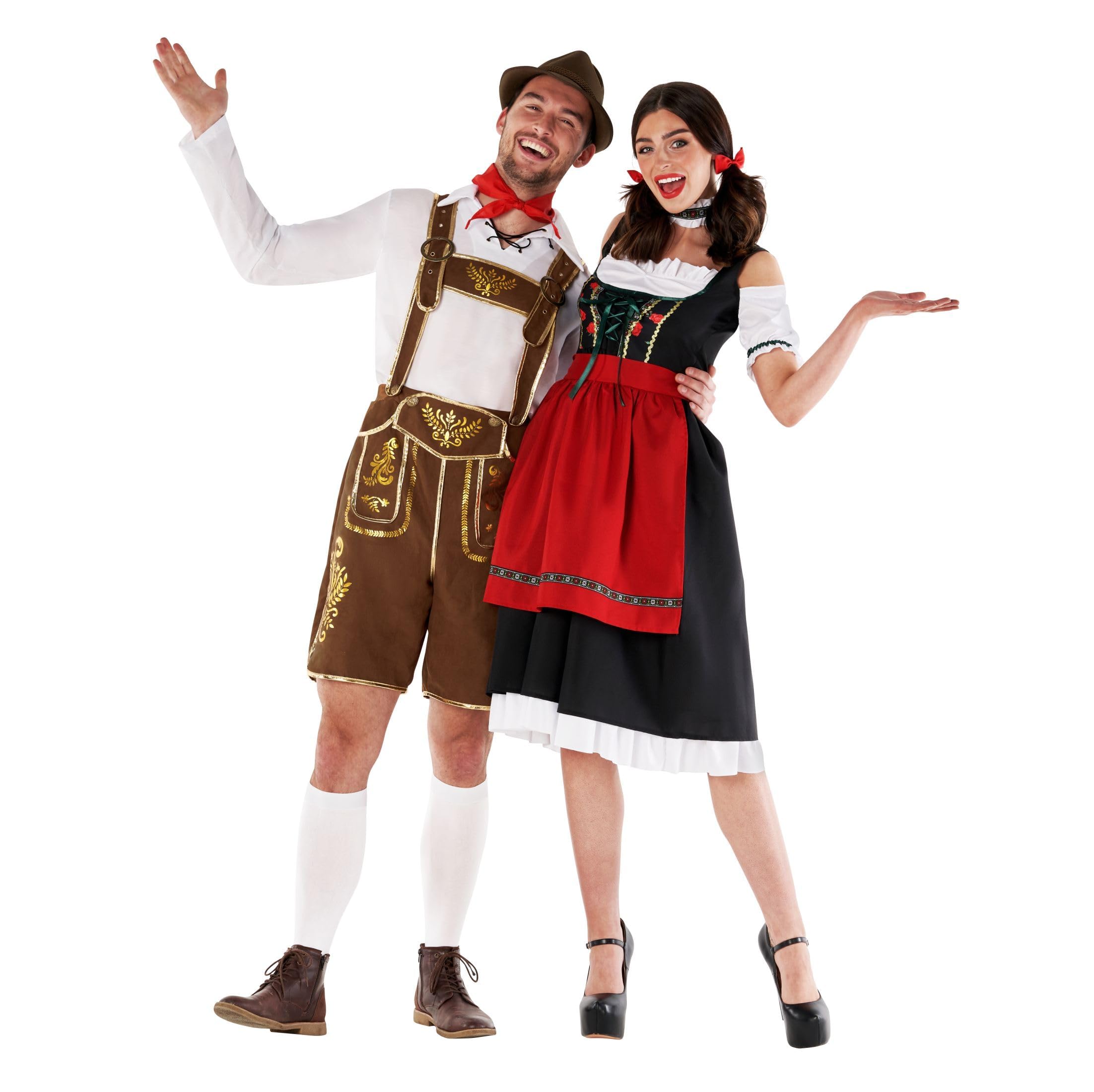 Morph Costume Tirolese Uomo - Vestito Bavarese per Oktoberfest, Abito Tradizionale per Halloween e Feste a Tema.