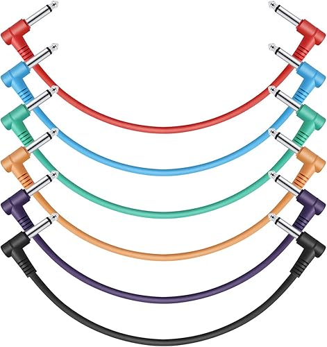 Miniatura 18 de Donner Cable de interconexión de guitarra de 3 pulgadas, cables de pedal de efecto de guitarra, color negro, paquete de 6