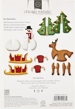 Chicago Metallic Christmas Tree 3D Cookie Cutter Set, 12-Piece, Silver