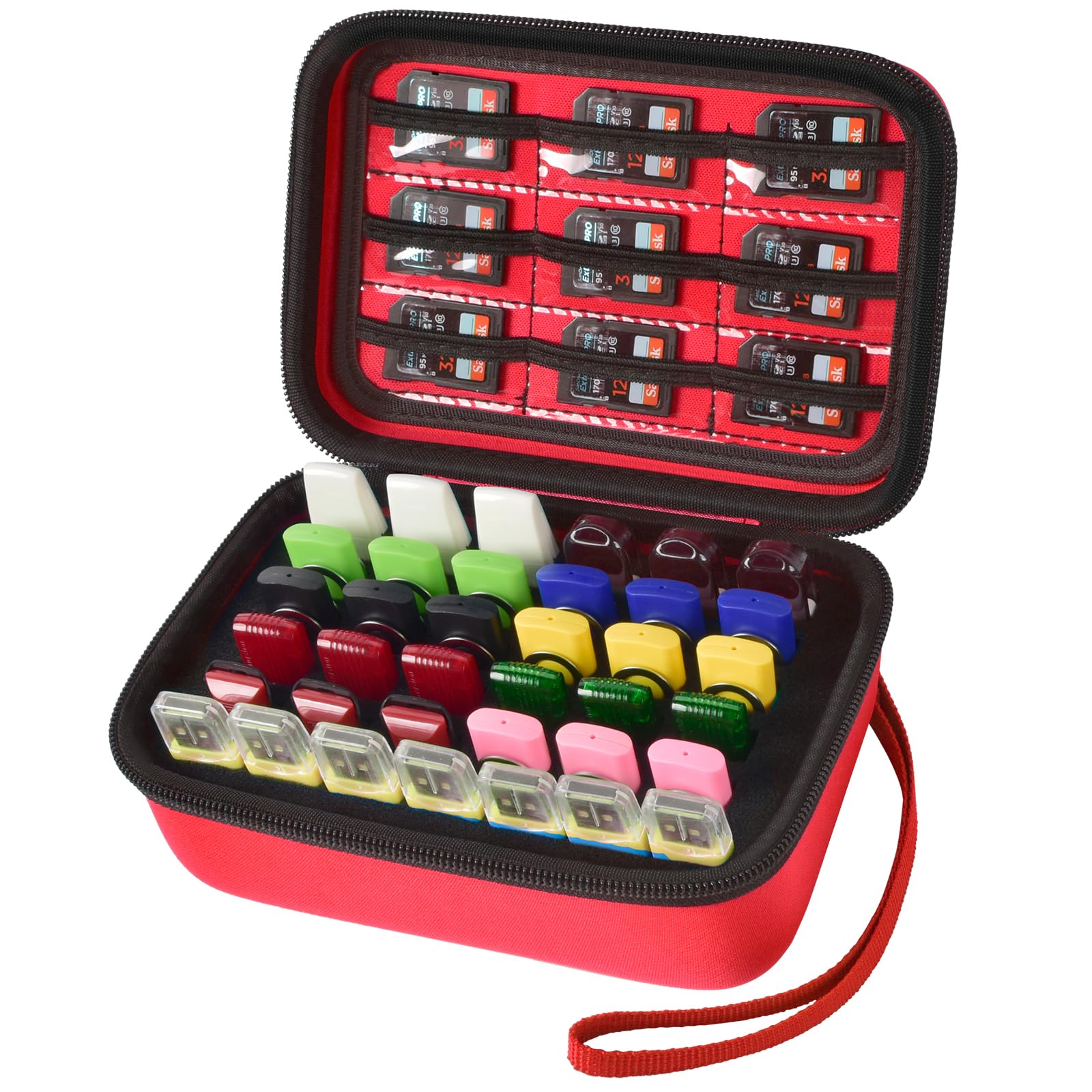 USB Flash Drive Case, SD Card & Memory Stick & Thumb Drives Pouch for SanDisk, for Samsung, Hard Shell Protective Storage Organizer - for IT Admins,