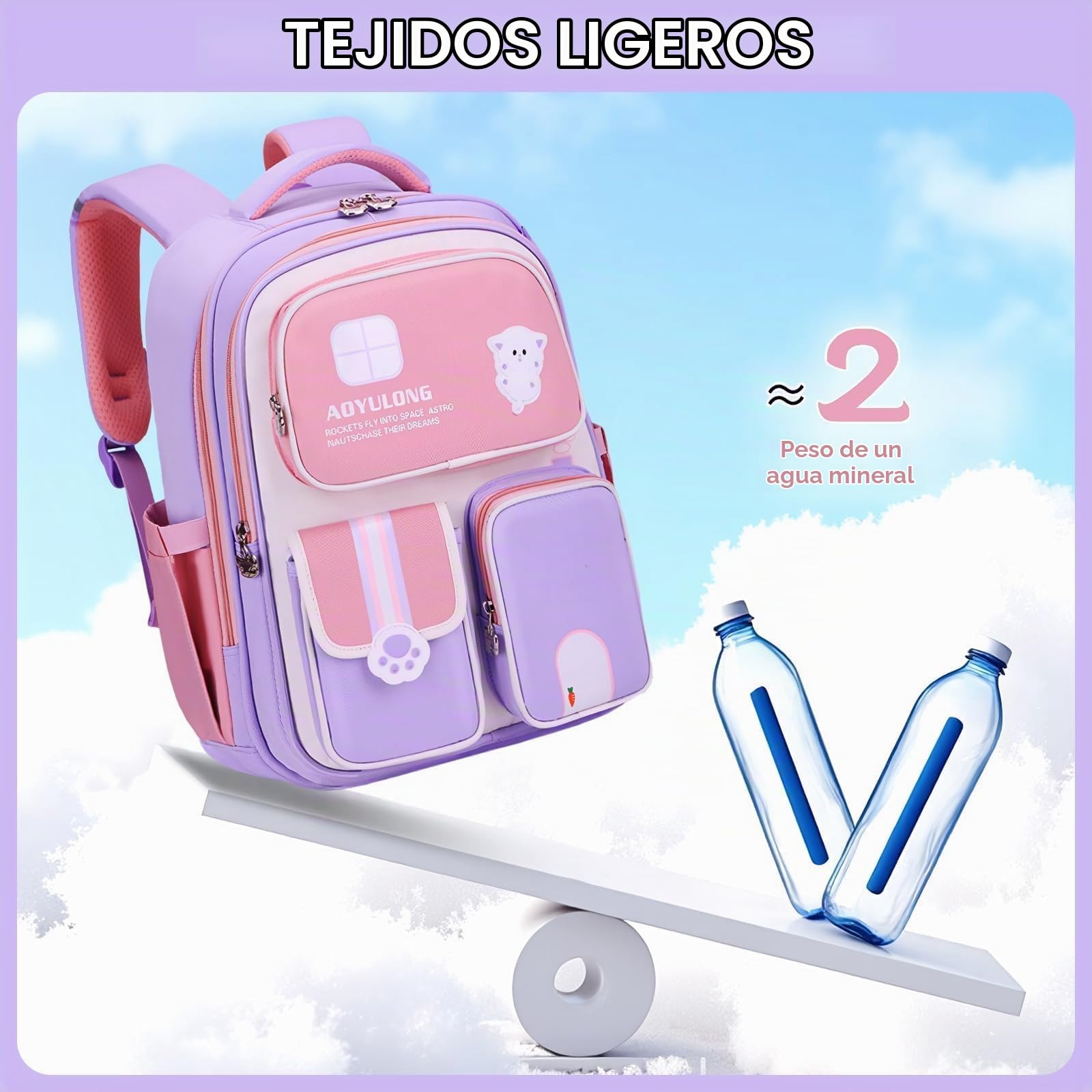 Amythe Mochila Niña 1°-5° Primaria Escuela Viaje