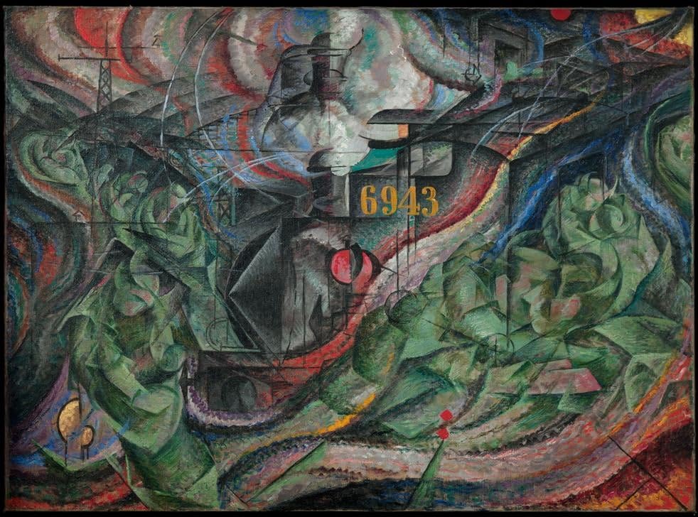 Tableau Umberto Boccioni Soul States II impression d'art sur toile décoration murale 60x90cm